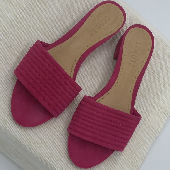 COPY - Pink suede sandal slides new - Picture 2 of 7